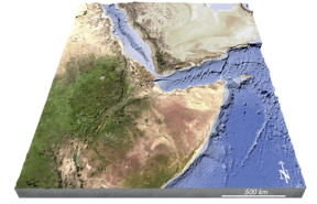 Which of the following happened to form the features in this region?   A) formation of a continental hot spot B) continental rifting C) seafloor spreading D) volcanism that produced new land E) all of these