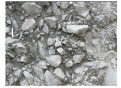 Which of the following attributes does NOT apply to these sediments?   A) angular clasts B) cobbles and boulders C) well sorted D) composed of gravel