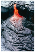 What type of volcanic eruption is probably shown in this photograph?   A) pyroclastic flow B) fire fountain C) basaltic lava flow D) felsic lava flow E) caldera eruption