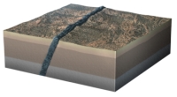The igneous feature shown in this figure is a:   A) dike B) sill C) volcanic neck D) laccolith