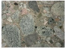 What type of rock is shown in this photograph?   A) crystalline rock B) clastic rock C) rock with minerals that are too small to see D) none of these