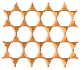 What type of cleavage would be exhibited by a mineral that has this arrangement of silicon tetrahedron?   A) one direction of cleavage B) two perpendicular directions of cleavage C) two nonperpendicular directions of cleavage D) the mineral factures instead of cleaves