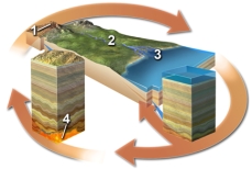 Which of the following best indicates a location where sediment is deposited but not eroded?   A) location 1 B) location 2 C) location 3 D) location 4