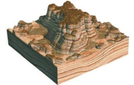 The feature shown is a smaller, steep-sided mountain and has had its edges eroded away. This feature would commonly be called a:   A)  butte B)  mesa C)  knob