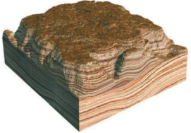 The image represents a broad, flat-topped mountain with steep sides. This feature is called a:   A)  mesa B)  butte C)  knob