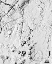 What type of map is shown here?   A)  shaded-relief map B)  topographic map with contours C)  satellite image D)  geologic map