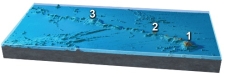This figure shows a northwest-southeast line of islands and seamounts near Hawaii. If location 3 has the oldest rocks and Hawaii 1)  has the youngest rocks, which way is the plate moving with respect to the hot spot?   A)  northwest B)  southeast C)  northwest and southeast D)  it is not moving in a consistent direction