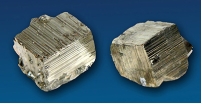 The mineral shown in this photograph is a sulfide mineral and commonly forms cube-shaped crystals. What mineral is it?   A)  pyrite B)  hematite C)  dolomite D)  gypsum E)  halite