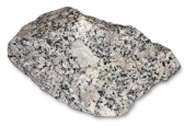 Which layer in the earth has a composition similar to the granite shown in this photograph?   A)  continental crust B)  oceanic crust C)  mantle D)  core
