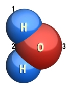 Which side of this molecule has a negative charge?   A)  1 B)  2 C)  3 D)  all of these E)  none of these
