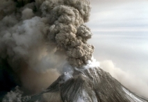 What type of eruption is shown in this photograph?   A)  lava flow B)  lava dome C)  lava fountain D)  pyroclastic column E)  pyroclastic flow