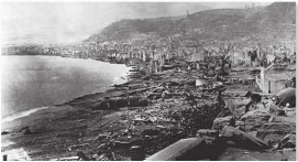 Mount Pelée, a composite volcano on Martinique, destroyed the town of St. Pierre in 1902, killing about 30,000 people with:   A)  pyroclastic flows B)  basaltic lava flows C)  lahars and mudflows