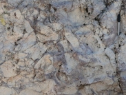 What type of eruption formed this felsic volcanic breccia?   A)  a pahoehoe lava flow B)  a pyroclastic column C)  a pyroclastic flow D)  a lava that broke apart while it flowed E)  a lava fountain