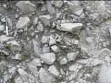 Which of the following attributes does NOT apply to these sediments?   A)  angular clasts B)  cobbles and boulders C)  well sorted D)  composed of gravel