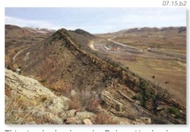 Many sedimentary rocks exposed in the Denver region are tilted at a high angle to the horizontal, indicating that:   A)  they were originally deposited that way B)  they were deformed after they were deposited and lithified C)  they were all deposited along steep mountain fronts