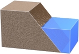 What does the horizontal line along the intersection of the plane and the water represent?   A)  the direction of dip on the plane B)  the direction in which a fault slipped C)  the hanging wall D)  a normal fault E)  the strike of the surface