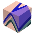 What type of structure is shown in this figure?   A)  horizontal anticline B)  horizontal syncline C)  plunging anticline D)  plunging syncline E)  asymmetric anticline