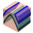 What type of structure is shown in this figure?   A)  horizontal anticline B)  horizontal syncline C)  plunging anticline D)  plunging syncline E)  asymmetric anticline