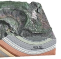 What type of structure is shown in this figure?   A)  thrust fault B)  anticline C)  syncline D)  monocline E)  dome