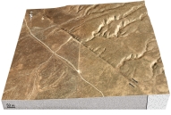 Which feature might indicate that this area has relatively recent earthquakes?   A)  a change in topography across the structure B)  the presence of a fault scarp C)  the bends in streams D)  the steam channels on the right side that no longer continue onto the left side E)  all of these