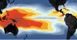 <strong>This figure shows warmer-than-normal sea-surface temperatures in the western Pacific and cooler-than-normal temperatures for the eastern Pacific. What condition is being illustrated? </strong> A) monsoon B) world-wide drought C) El Niño D) La Niña