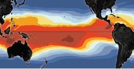 <strong>This figure shows warmer-than-normal sea-surface temperatures in the eastern Pacific. What condition is illustrated? </strong> A) monsoon B) world-wide drought C) El Niño D) La Niña