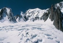 What is this bowl-shaped, glacially carved feature?   A)  hanging valley B)  arête C)  cirque D)  continental ice sheet
