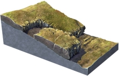 What type of slope failure is shown in this figure?   A)  debris avalanche B)  creep C)  rock slide D)  debris flow E)  rock fall