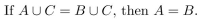 mark each statement TRUE or FALSE. Assume that the statement applies to all sets.