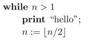 In questions find the best big-O notation to describe the complexity of the algorithm. Choose your answers from the following: 1, The number of print statements in the following: