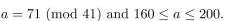 Find the integer a such that