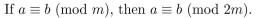 determine whether each of the following theorems is true or false. Assume that a, b, c, d, and m are integers with m > 1.