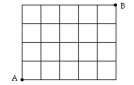 The ﬁgure at the right shows a 4-block by 5-block grid of streets. to point B, where at each stage you can only go right or up. Find the number of ways in which you can go from point A   (You are not allowed to go left or down.) For example, one allowable route from A to B is: Right, Right, Up, Right, Up, Up, Right, Right, Up.
