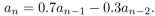 determine whether the recurrence relation is a linear homogeneous recurrence relation with constant coefficients.