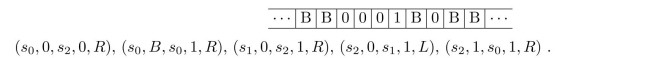 For the following Turing machine T, find the final tape when T is run on the following tape, beginning in the initial position (the first nonzero entry from the left):