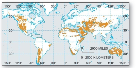   This is the world's largest soil order,occurring on 19% of the Earth's land surface in the world's dry regions. A) Oxisols B) Mollisols C) Aridisols D) Andisols E) Spodosols