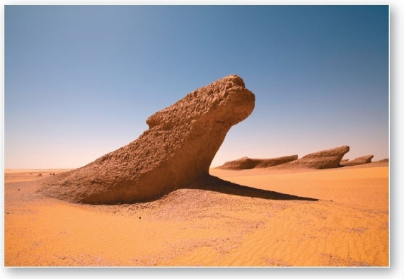   Elongated,streamlined ridges aligned parallel to the most effective wind direction are called A) ventifacts. B) yardangs. C) desert pavements. D) alluvial rock structures. E) terraces.