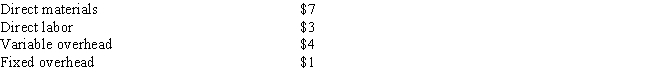 Given the following numbers from Webster Company, match the correct value with its appropriate term.Webster Company sells a product for $20.Unit cost information is as follows: Webster normally produces 50,000 units and the fixed overhead rate is based on this amount.Fixed selling and administrative expense is $87,000.   -break-even point (in units)  A) $6 B) 30% C) $14 D) 70% E) $290,000 F) 14,500