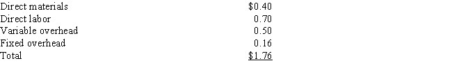   Elite Inc.has many divisions that are evaluated on the basis of return on investment (ROI) .One division, Beta, makes boxes.A second division, Lambda, makes chocolates and needs 90,000 boxes per year.Beta incurs the following costs for one box:    Beta has the capacity to make 720,000 boxes per year.Lambda currently buys its boxes from an outside supplier for $2.00 each (the same price that Beta receives) . - Assume that Elite Inc.allows division managers to negotiate transfer price.Beta is producing 720,000 boxes.If Beta and Lambda agree to transfer boxes, what is the floor of the bargaining range and which division sets it?   A)  $2.00; Beta B)  $1.35; Beta C)  $1.48; Lambda D)  $1.35; Lambda E)  $1.80; Lambda