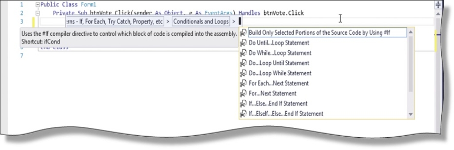  ​ -Inserting code ____________________ as shown in the accompanying figure is an effective way to enhance productivity.​