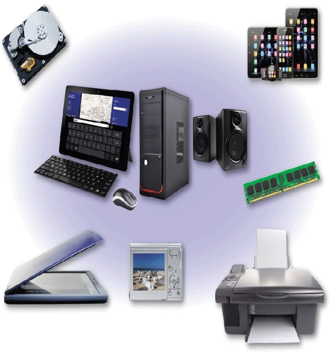   ​ -As shown in the accompanying figure,____ the physical equipment associated with a computer.​ A) ​computer hardware is B) ​computer software is C) ​computer programs are D) ​computer cables are