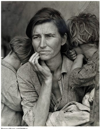 What struggle was reflected in Dorothea Lange's famous photograph of Florence Owens?   A)  The struggle of urban immigrants to assimilate B)  The struggle of African Americans who migrated north C)  The struggle of migrant farm laborers during the Depression D)  The struggle of women for equal rights