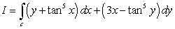 Compute   where c is the curve   starting at the origin and ending at   .