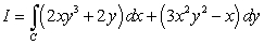 Compute   where C is the curve consisting of the line segment   :   on the x-axis together with the curve   :     in the positive direction.  