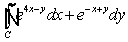 Evaluate   where   is the triangle with vertices   and   , traversed in a counterclockwise direction.