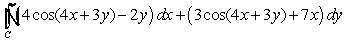 Evaluate   where   is the curve   , oriented clockwise.