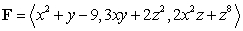 Compute   where   and S is the upper half of the sphere of radius 3, that is,   with upward-pointing normal.