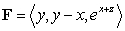 Compute   where S is the portion of the surface of the sphere with radius   and center   that is above the   plane oriented upward, and F is the vector field   .