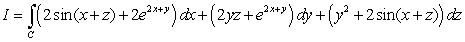 Compute   where   is the intersection line of the surfaces   and  