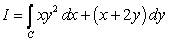 Evaluate   , where   is the rectangle in   with vertices at   , and   , in this order.